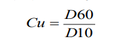 Formula de coeficiente de uniformidad mecánica de suelos