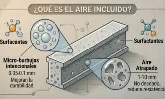 Aire incluido en el concreto
