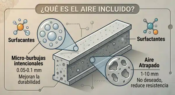 Aire incluido en el concreto