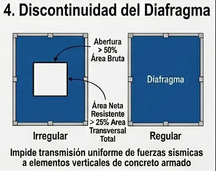 Irregularidad Estructural de Discontinuidad del Diafragma en Planta