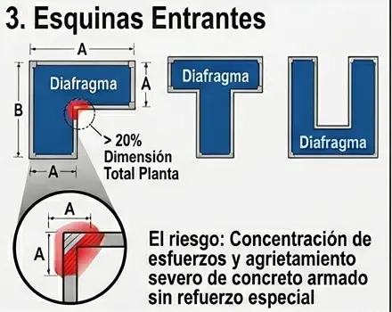 Irregularidad Estructural de Esquinas Entrantes en Planta